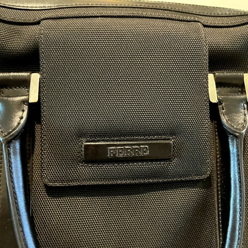 Gianfranco Ferre Soft Sided Nylon Briefcase with Leather Trim NWOT